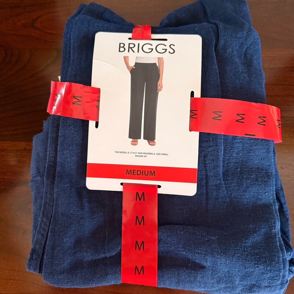 NWT  Briggs Navy Blue Pants - Medium